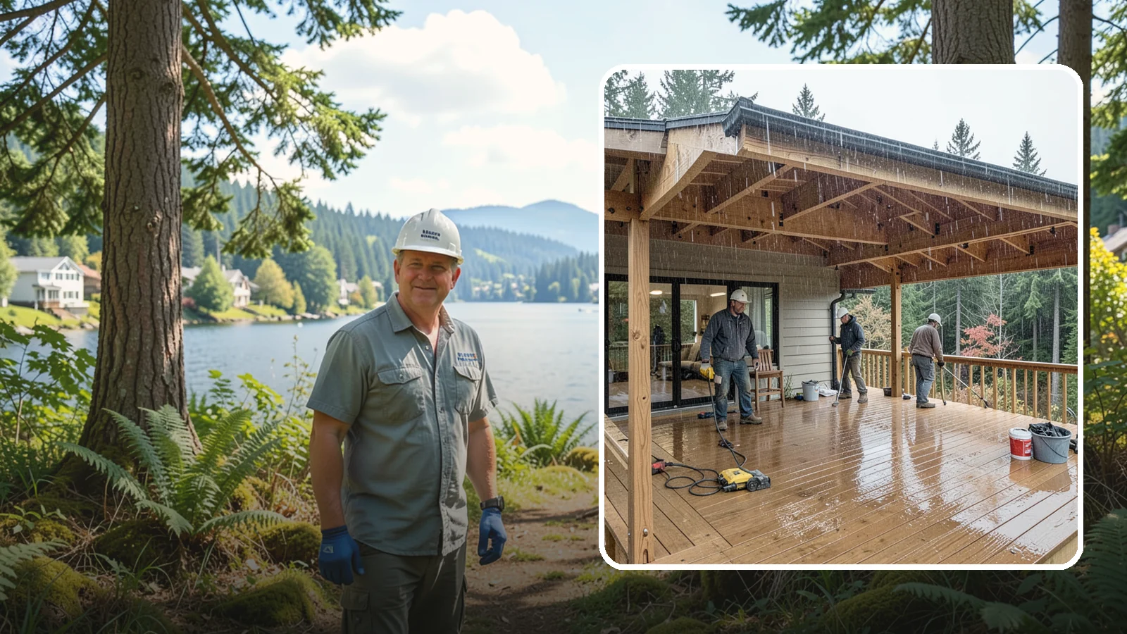 Covered Deck Construction in Milton, King County, WA - Covered deck construction that lets you enjoy the outdoors through every Northwest rain shower.
