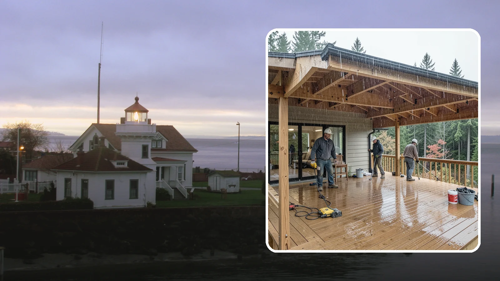 Covered Deck Construction in Mukilteo, Snohomish County, WA - Covered deck construction that lets you enjoy the outdoors through every Northwest rain shower.