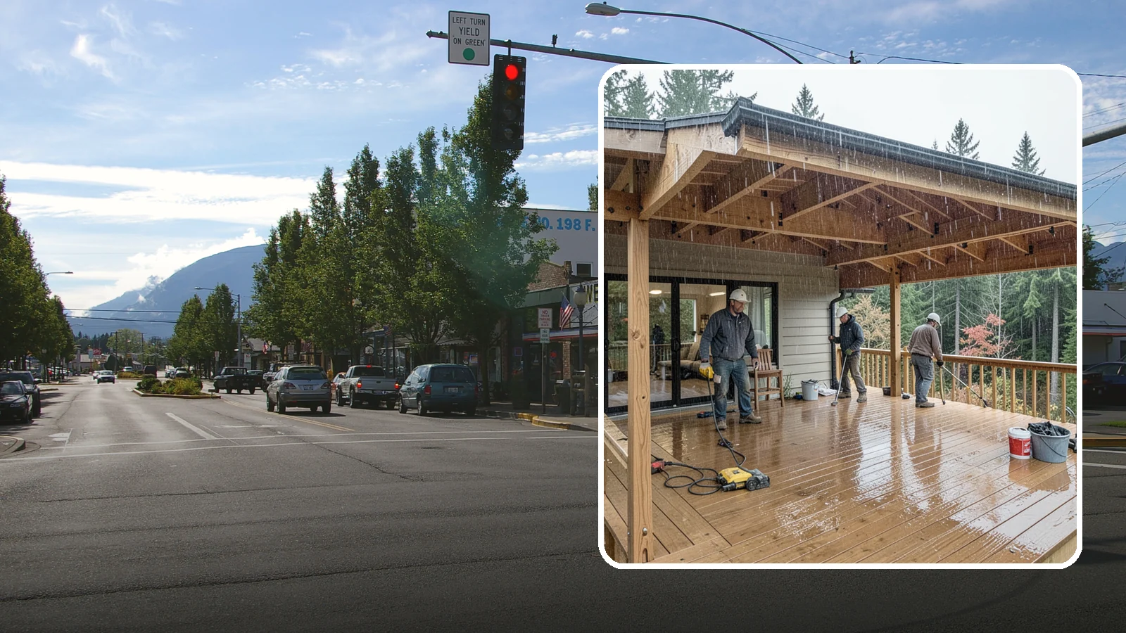 Covered Deck Construction in North Bend, King County, WA - Covered deck construction that lets you enjoy the outdoors through every Northwest rain shower.