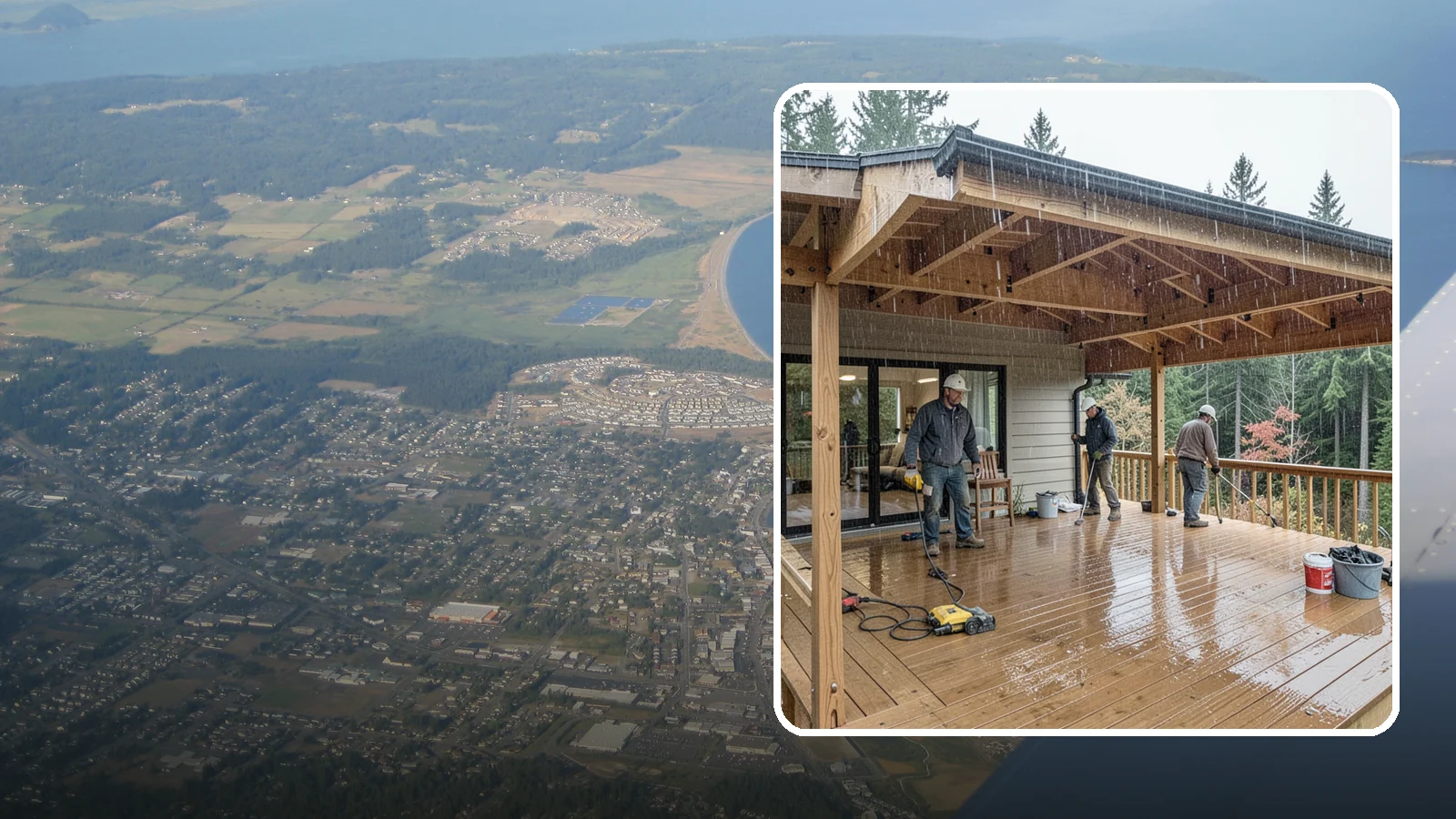 Covered Deck Construction in Oak Harbor, Island County, WA - Covered deck construction that lets you enjoy the outdoors through every Northwest rain shower.