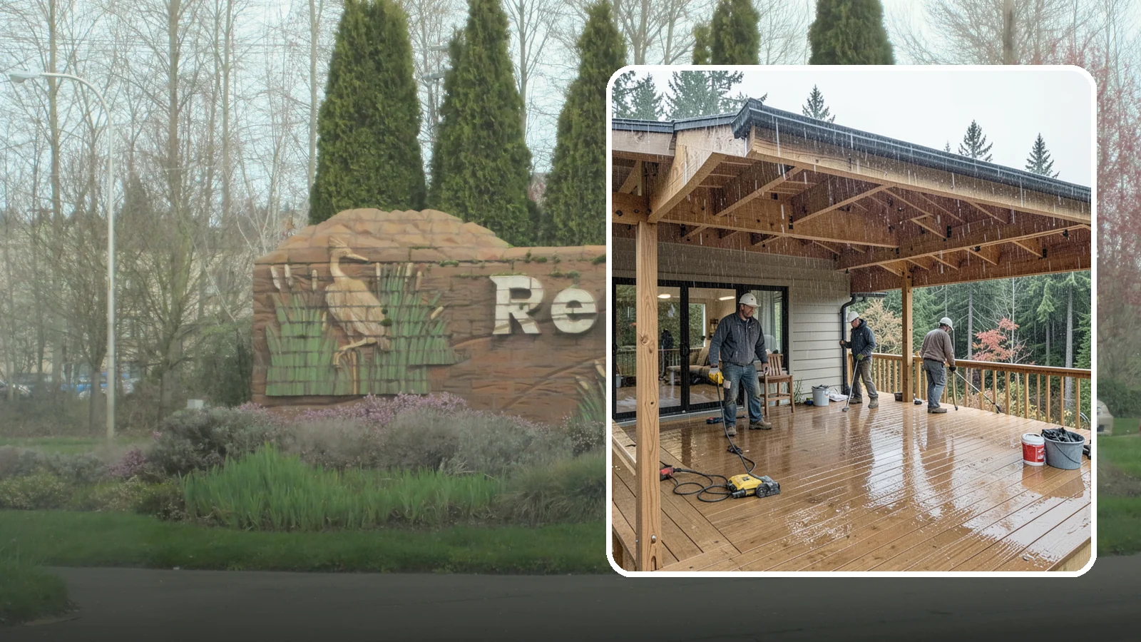 Covered Deck Construction in Renton, King County, WA - Covered deck construction that lets you enjoy the outdoors through every Northwest rain shower.
