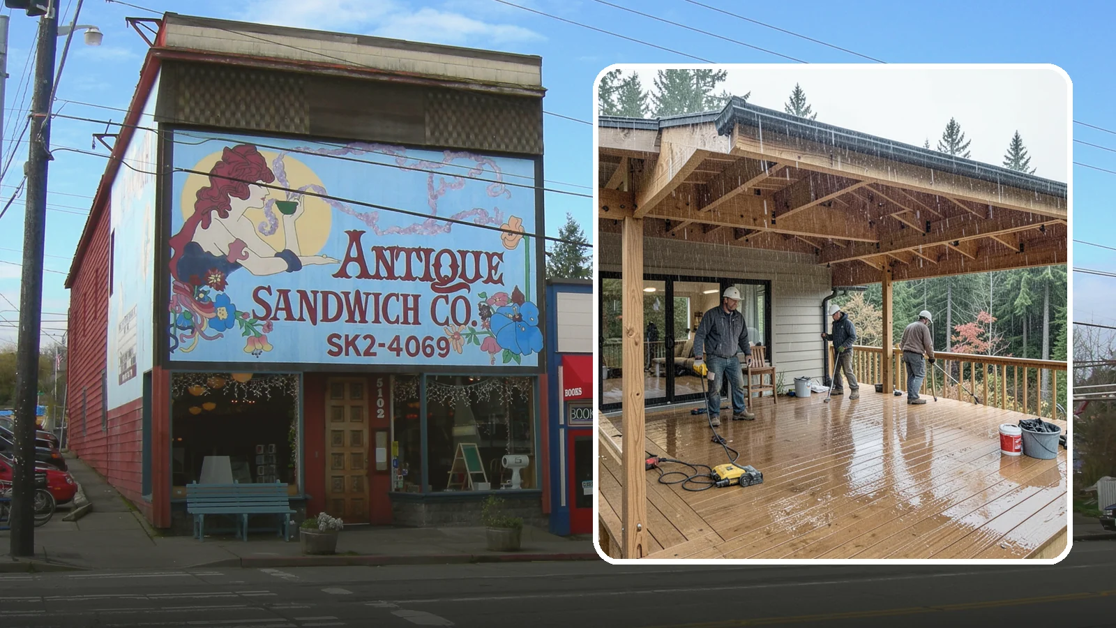 Covered Deck Construction in Ruston, Pierce County, WA - Covered deck construction that lets you enjoy the outdoors through every Northwest rain shower.