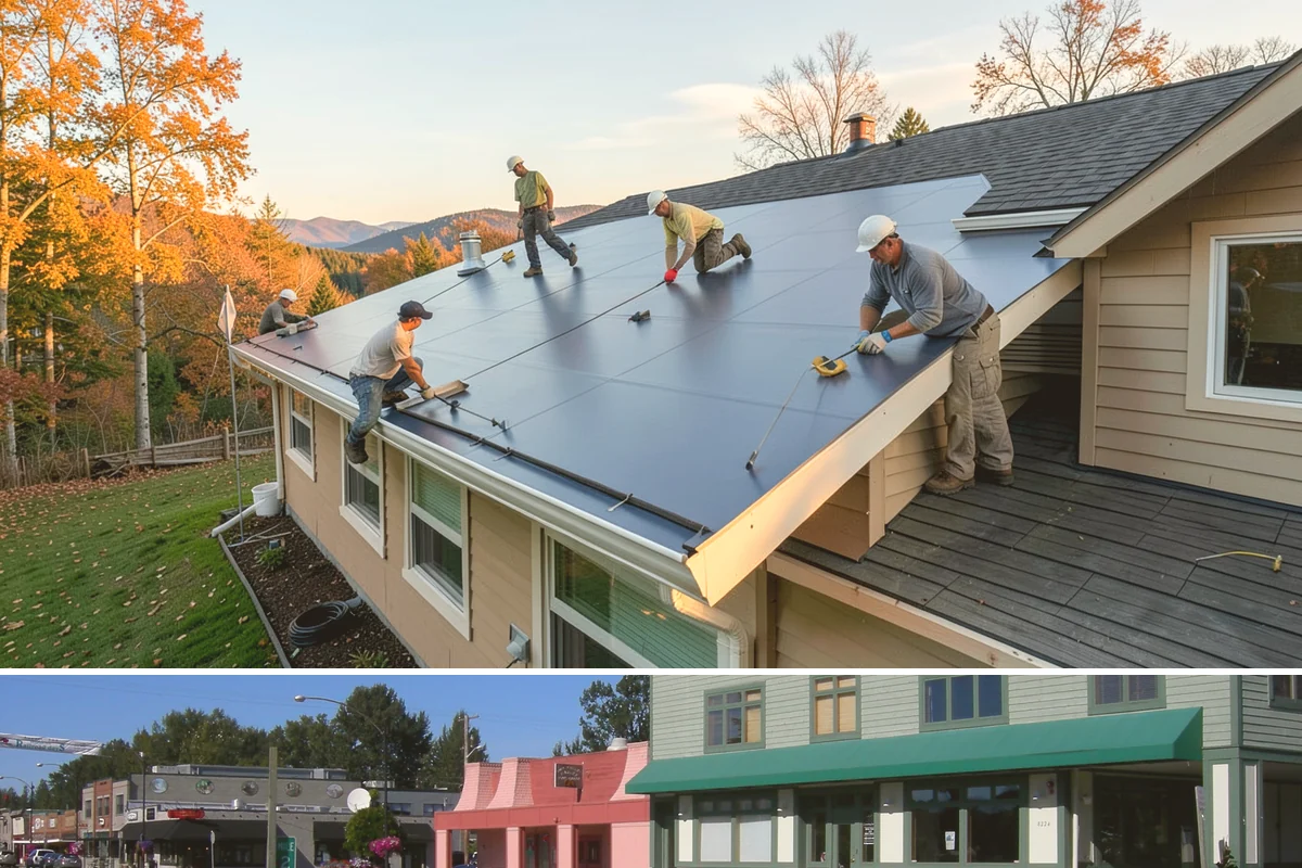 Covered Deck Construction in Snoqualmie, King County, WA - Summer's dry weather is ideal for opening up the roofline and tying into your home without water exposure.