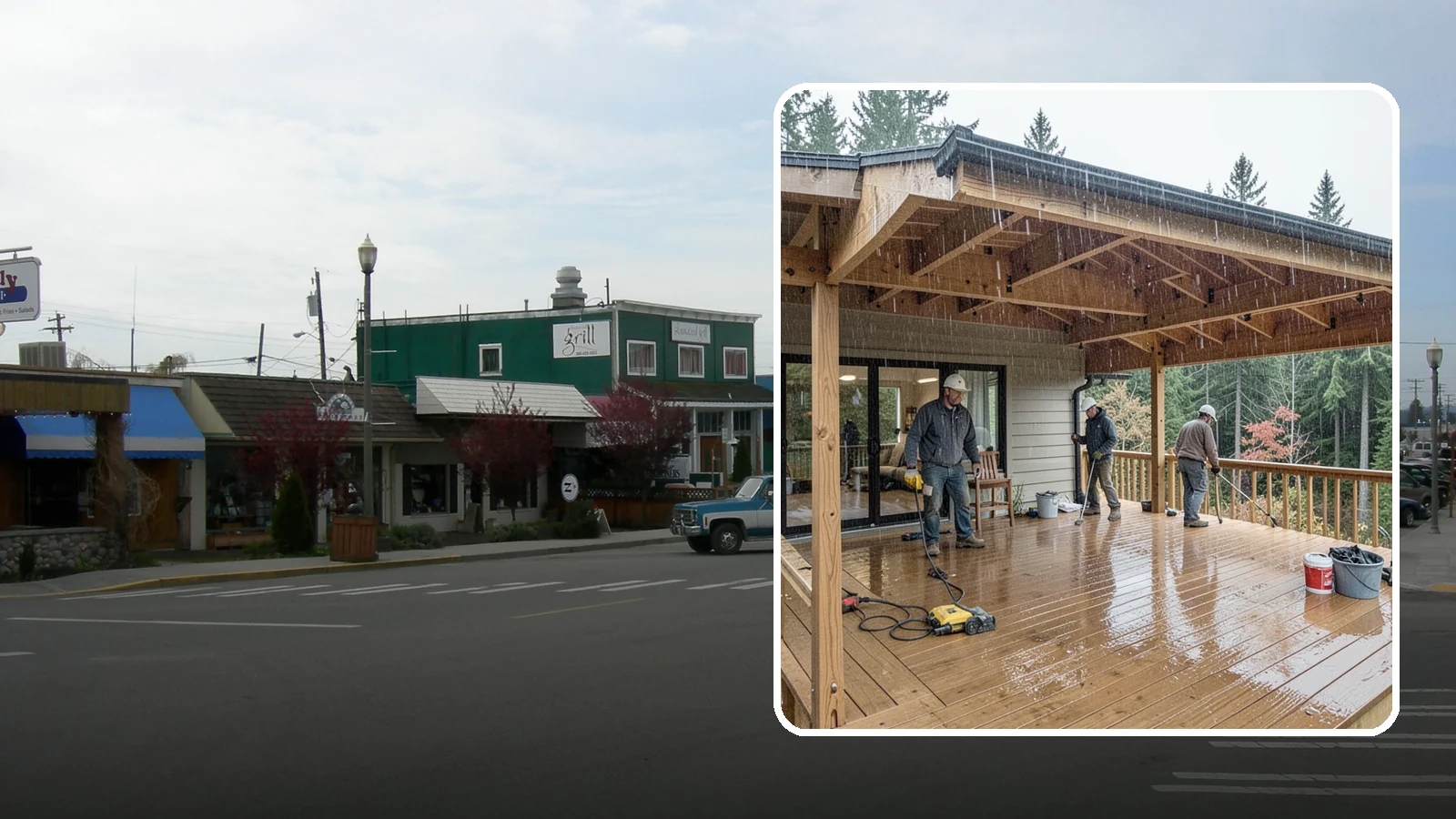 Covered Deck Construction in Stanwood, Snohomish County, WA - Covered deck construction that lets you enjoy the outdoors through every Northwest rain shower.