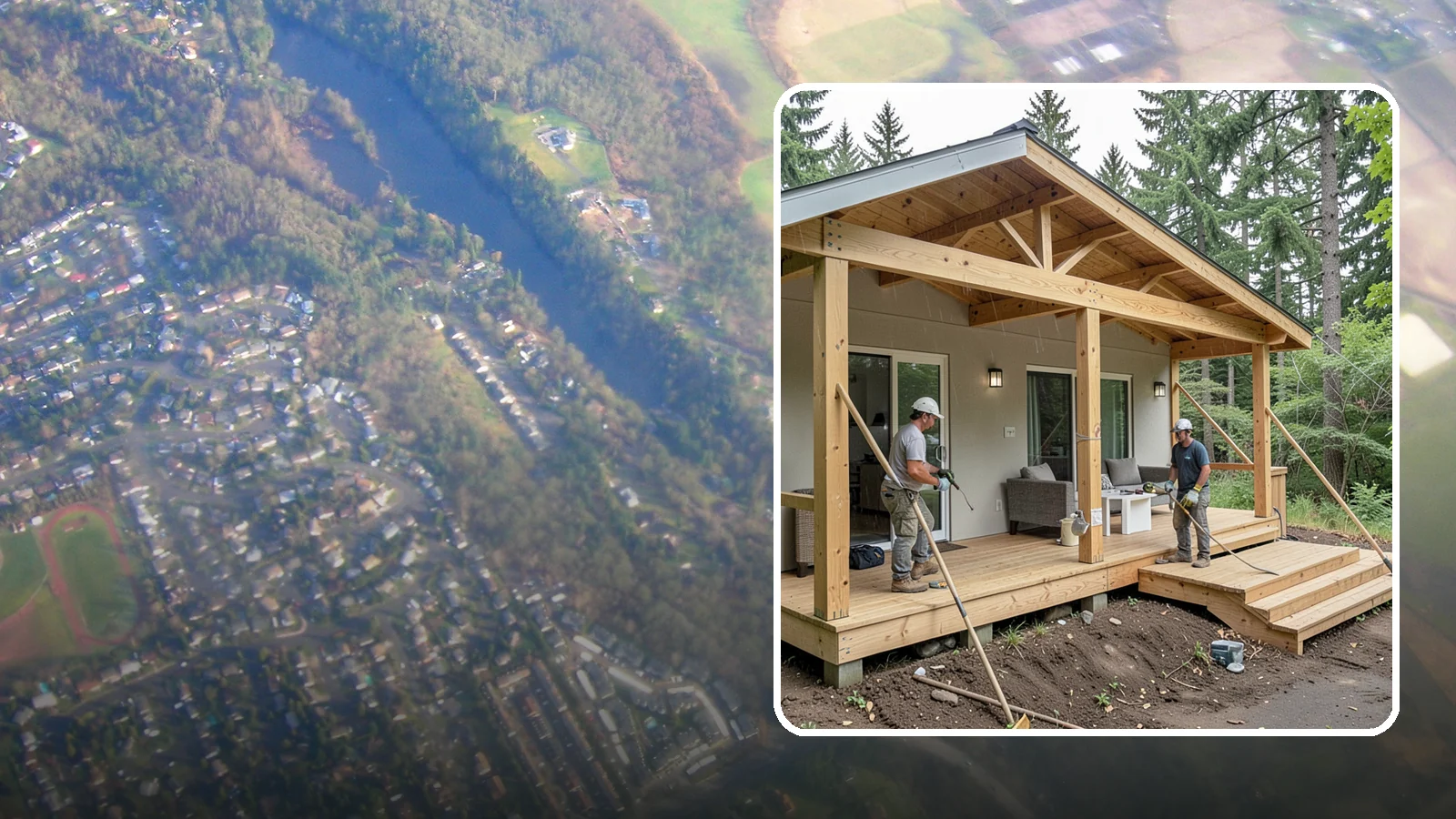 Covered Porch Construction in Algona, King County, WA - Covered porch construction that adds a roofed, rain-protected space to your home's exterior.