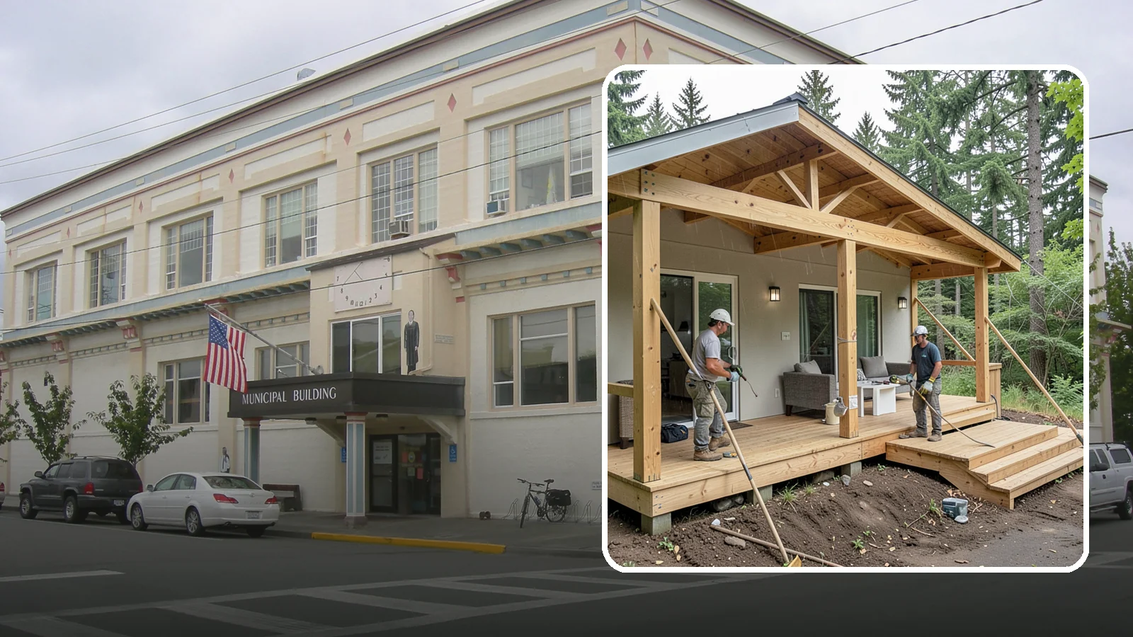 Covered Porch Construction in Anacortes, Skagit County, WA - Covered porch construction that adds a roofed, rain-protected space to your home's exterior.