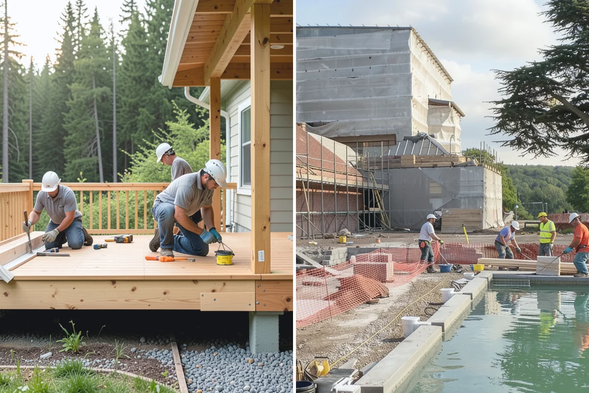 Covered Porch Construction in Beaux Arts Village, King County, WA - Design the covered porch and roofline
