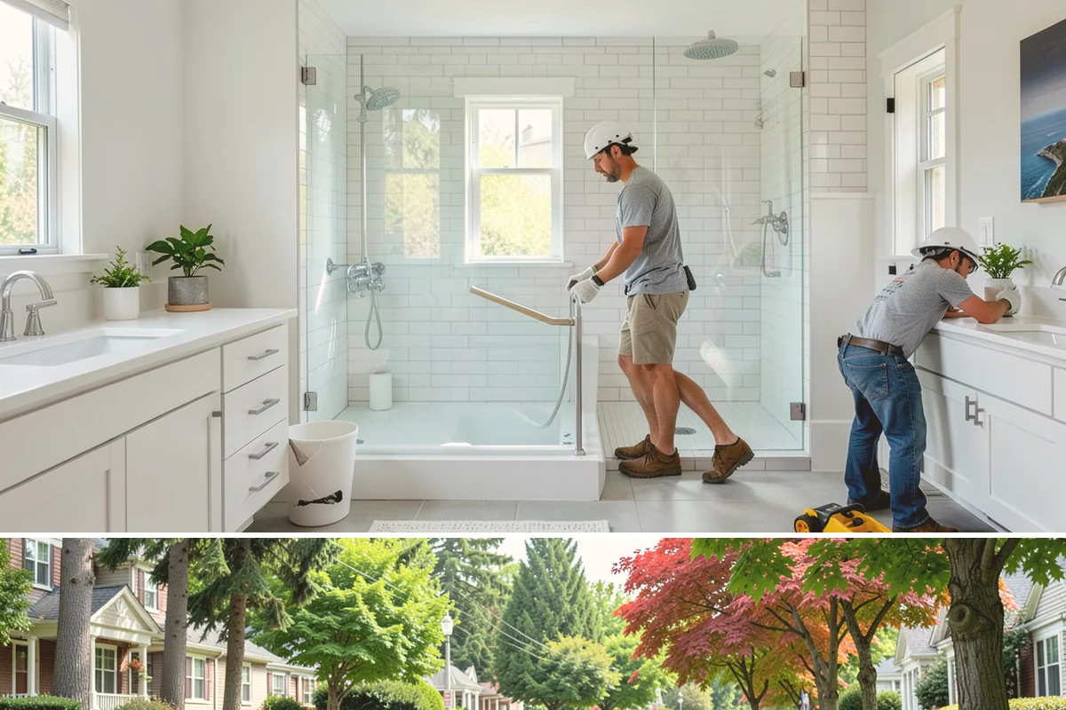 Covered Porch Construction in Beaux Arts Village, King County, WA - Roof tie-ins are safest during the dry summer window when your home's wall stays protected during construction.