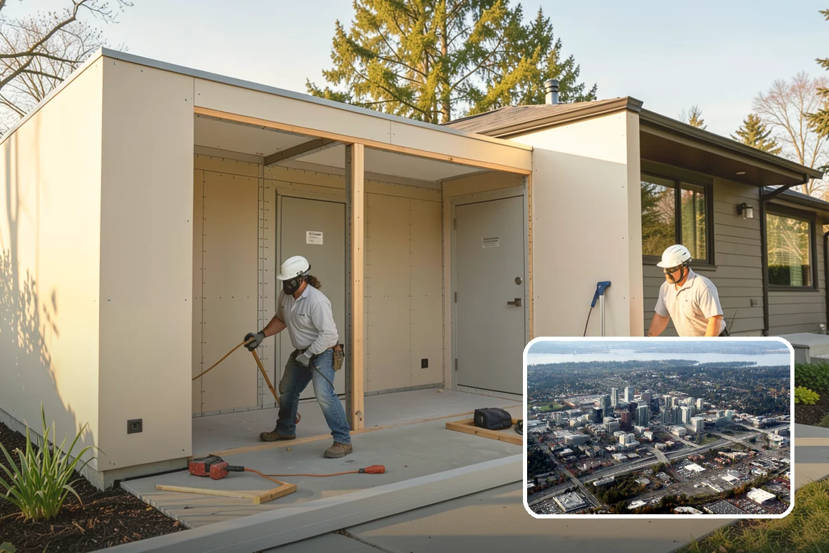 Covered Porch Construction in Bellevue, King County, WA - Provides year-round shelter from rain