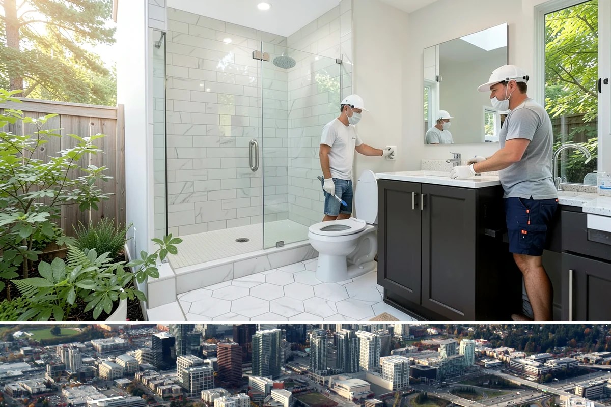Covered Porch Construction in Bellevue, King County, WA - Roof tie-ins are safest during the dry summer window when your home's wall stays protected during construction.