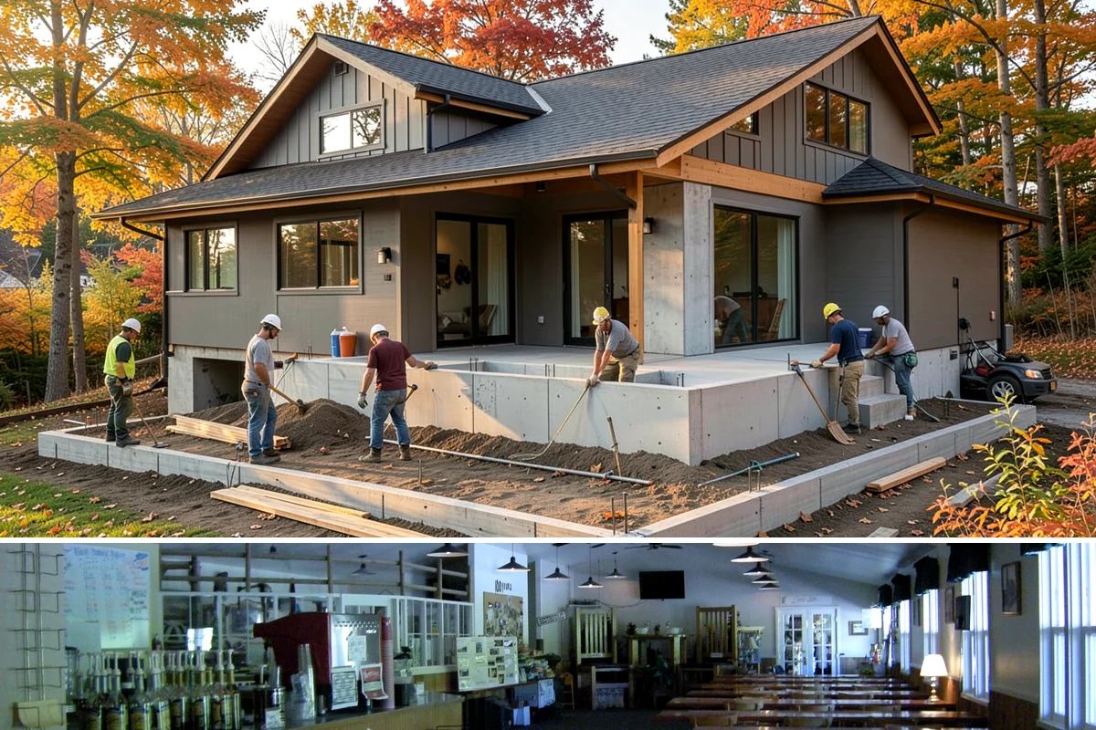 Covered Porch Construction in Black Diamond, King County, WA - Roof tie-ins are safest during the dry summer window when your home's wall stays protected during construction.