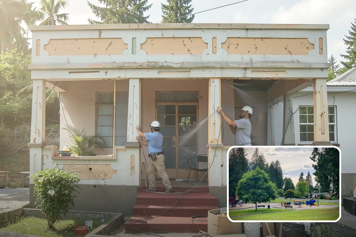 Covered Porch Construction in Bonney Lake, Pierce County, WA - Provides year-round shelter from rain