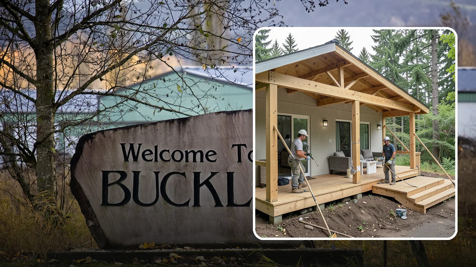 Covered Porch Construction in Buckley, Pierce County, WA - Covered porch construction that adds a roofed, rain-protected space to your home's exterior.