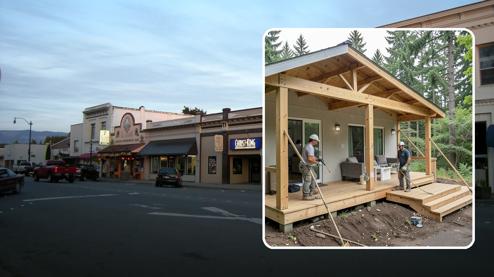 Covered Porch Construction in Burlington, Skagit County, WA - Covered porch construction that adds a roofed, rain-protected space to your home's exterior.