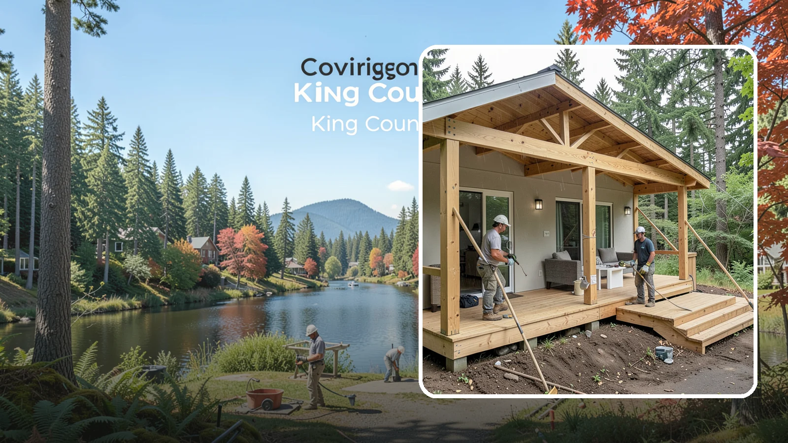 Covered Porch Construction in Covington, King County, WA - Covered porch construction that adds a roofed, rain-protected space to your home's exterior.