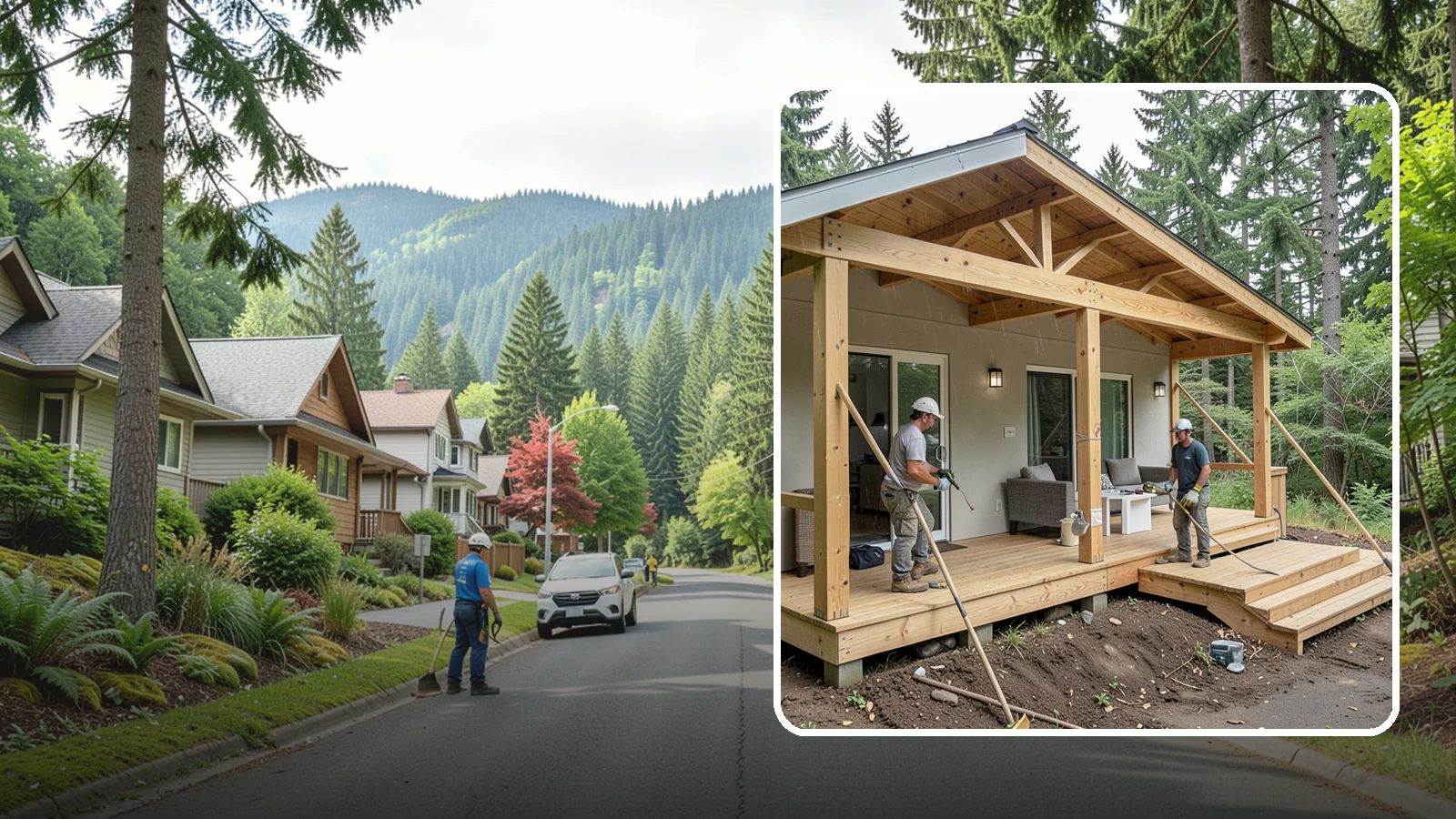 Covered Porch Construction in Darrington, Snohomish County, WA - Covered porch construction that adds a roofed, rain-protected space to your home's exterior.