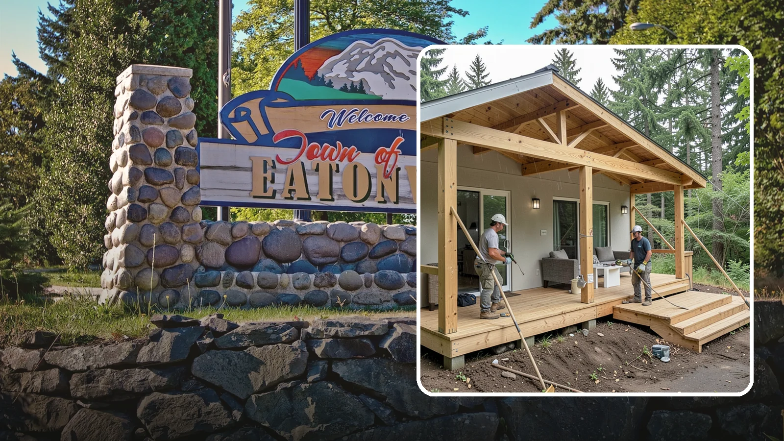 Covered Porch Construction in Eatonville, Pierce County, WA - Covered porch construction that adds a roofed, rain-protected space to your home's exterior.