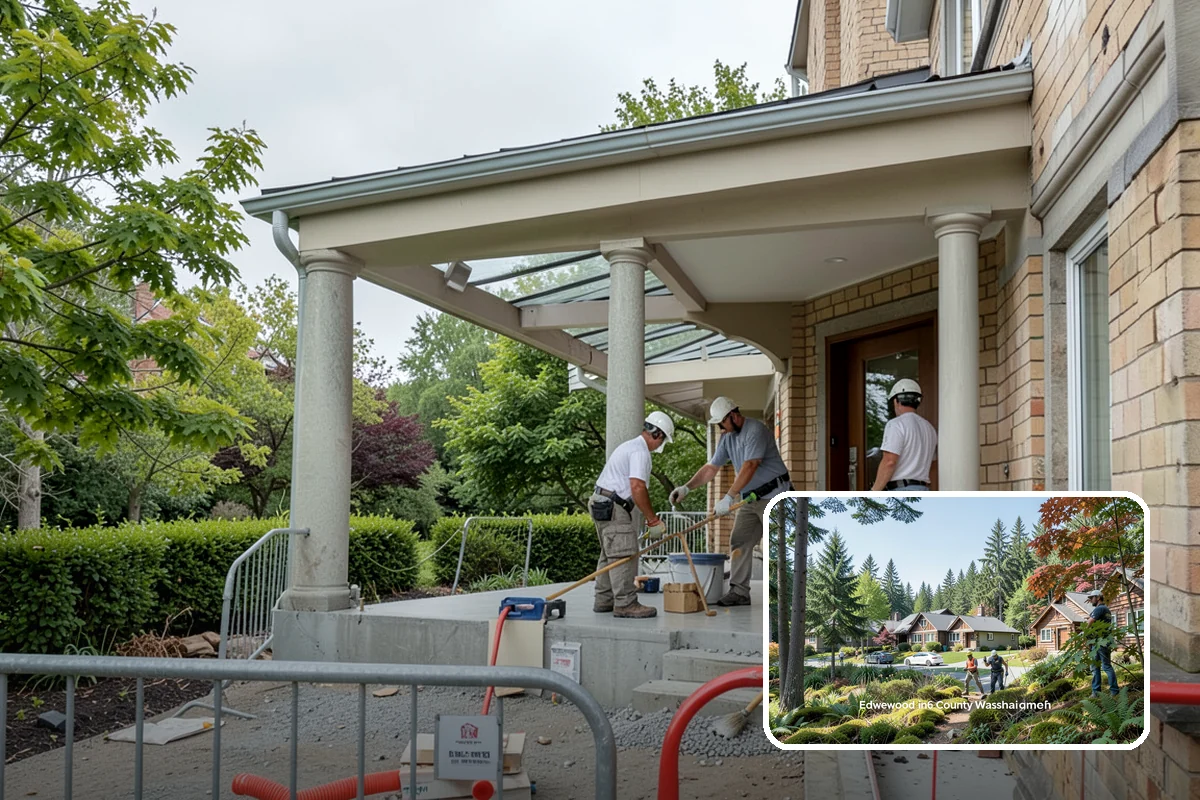 Covered Porch Construction in Edgewood, Pierce County, WA - Provides year-round shelter from rain