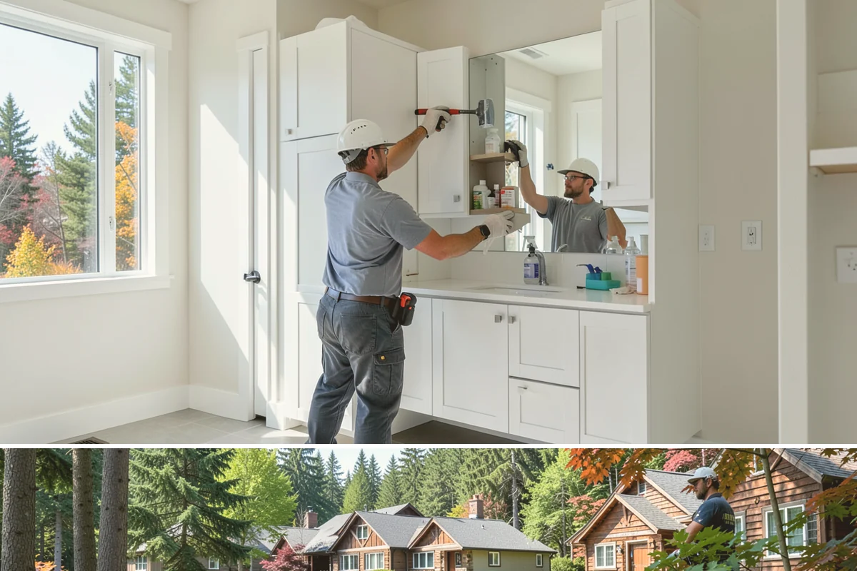 Covered Porch Construction in Edgewood, Pierce County, WA - Roof tie-ins are safest during the dry summer window when your home's wall stays protected during construction.