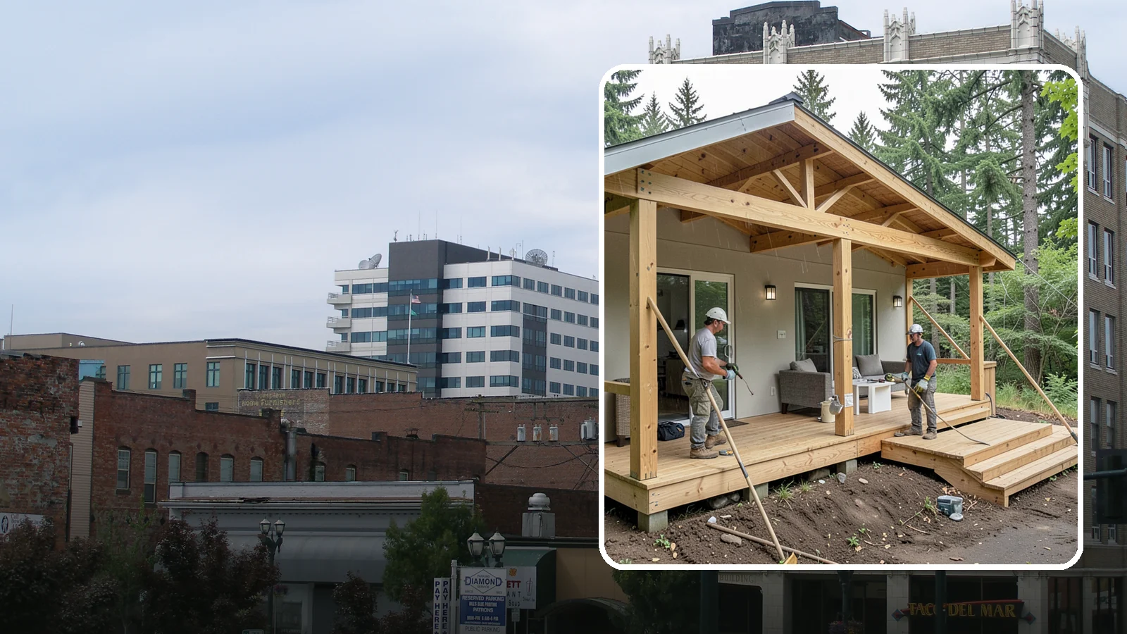 Covered Porch Construction in Everett, Snohomish County, WA - Covered porch construction that adds a roofed, rain-protected space to your home's exterior.