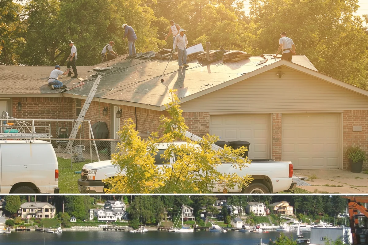 Covered Porch Construction in Gig Harbor, Pierce County, WA - Roof tie-ins are safest during the dry summer window when your home's wall stays protected during construction.