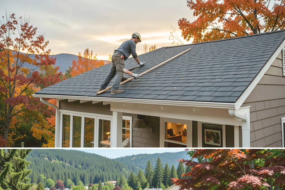 Covered Porch Construction in Index, Snohomish County, WA - Roof tie-ins are safest during the dry summer window when your home's wall stays protected during construction.