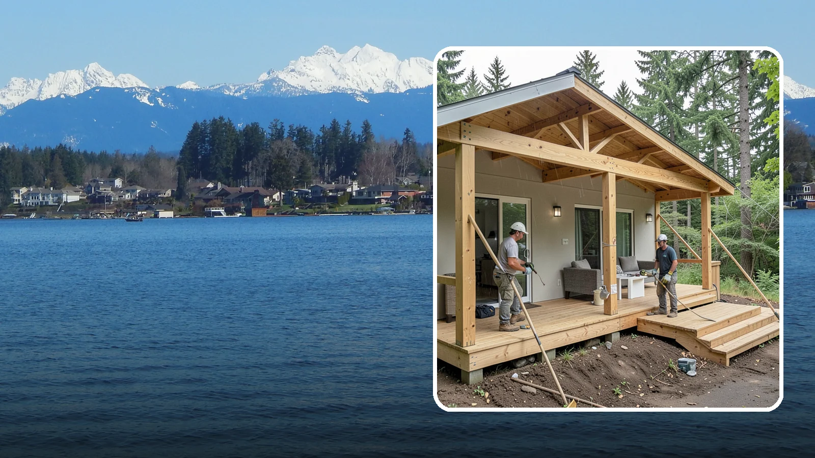 Covered Porch Construction in Lake Stevens, Snohomish County, WA - Covered porch construction that adds a roofed, rain-protected space to your home's exterior.