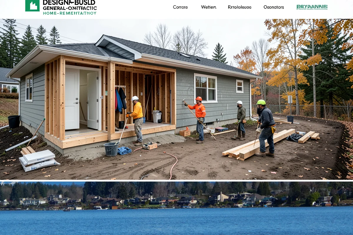 Covered Porch Construction in Lake Stevens, Snohomish County, WA - Roof tie-ins are safest during the dry summer window when your home's wall stays protected during construction.