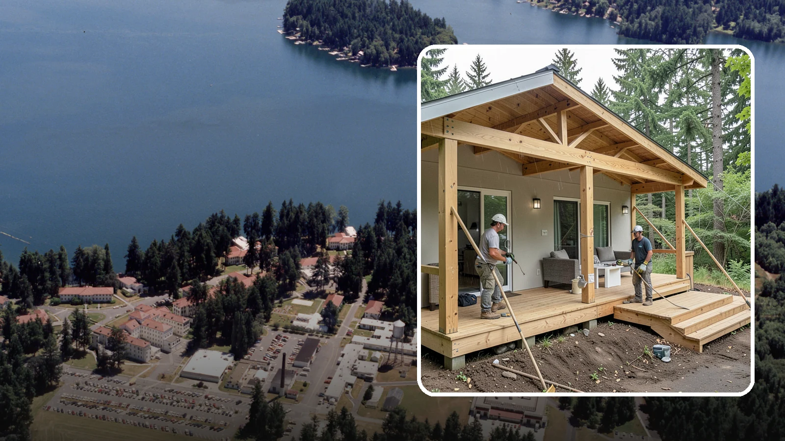 Covered Porch Construction in Lakewood, Pierce County, WA - Covered porch construction that adds a roofed, rain-protected space to your home's exterior.