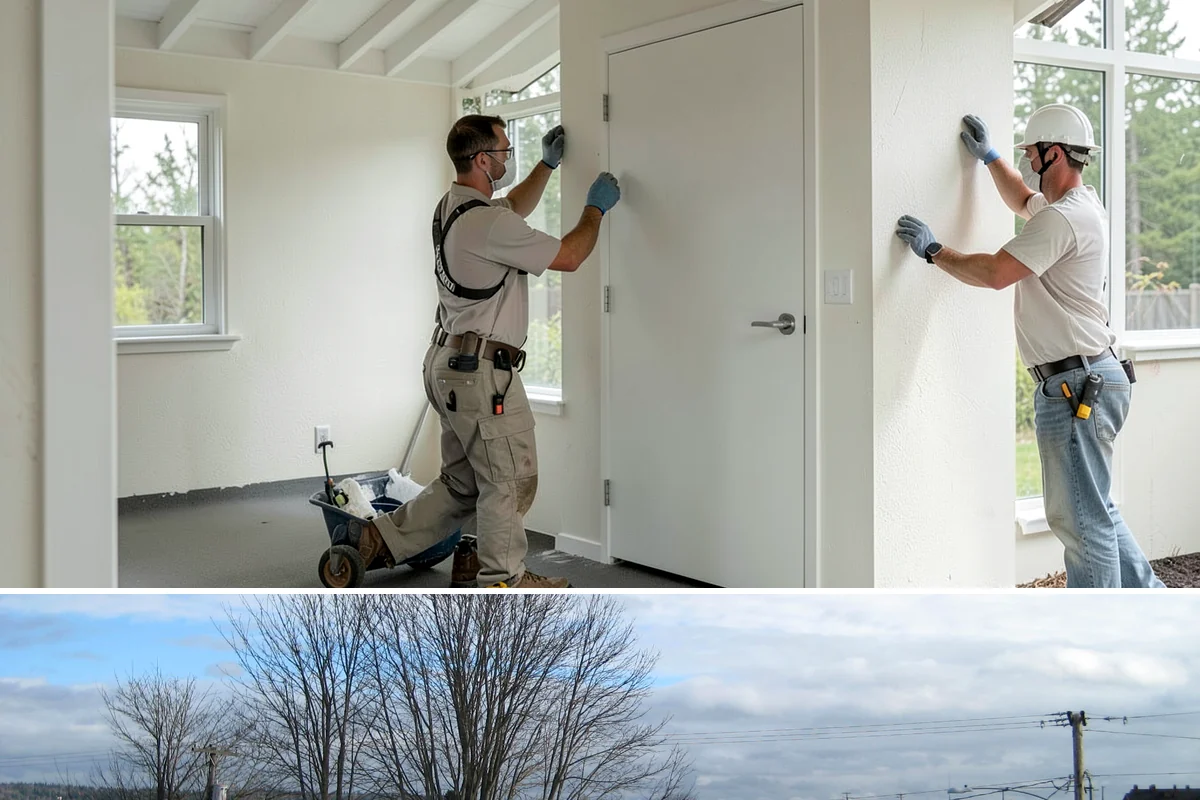 Covered Porch Construction in Langley, Island County, WA - Roof tie-ins are safest during the dry summer window when your home's wall stays protected during construction.