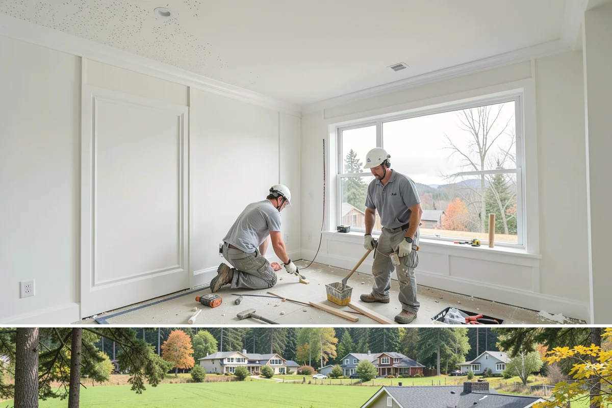 Covered Porch Construction in Lyman, Skagit County, WA - Roof tie-ins are safest during the dry summer window when your home's wall stays protected during construction.