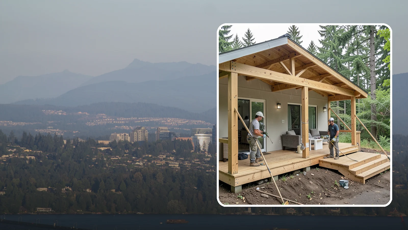 Covered Porch Construction in Medina, King County, WA - Covered porch construction that adds a roofed, rain-protected space to your home's exterior.