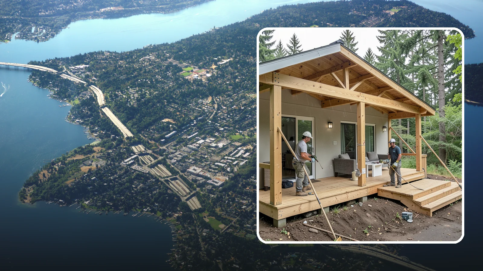 Covered Porch Construction in Mercer Island, King County, WA - Covered porch construction that adds a roofed, rain-protected space to your home's exterior.