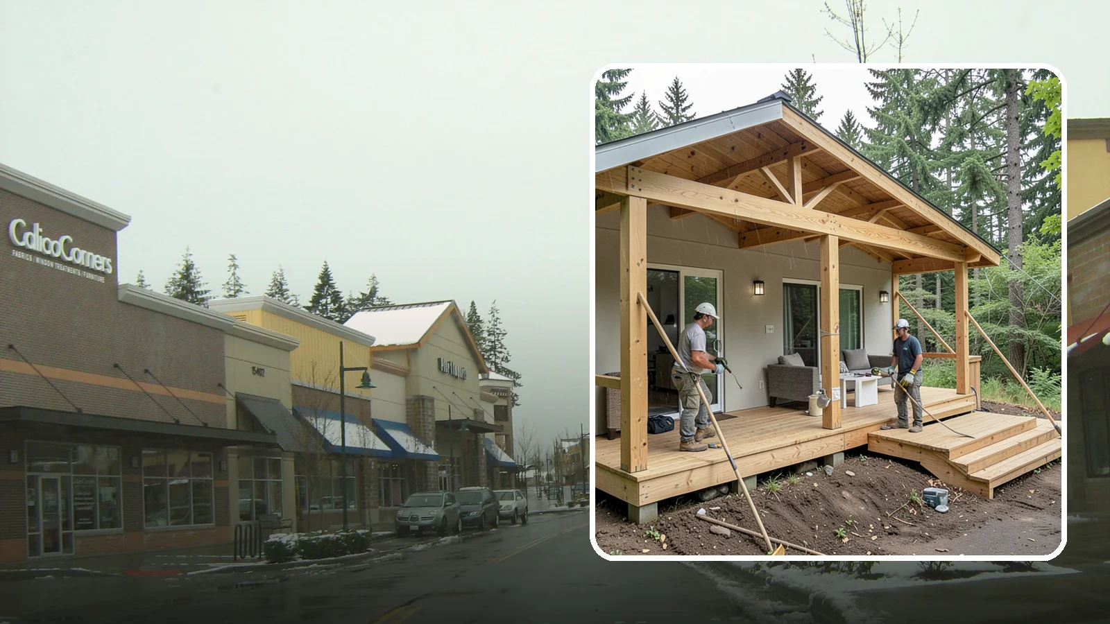 Covered Porch Construction in Mill Creek, Snohomish County, WA - Covered porch construction that adds a roofed, rain-protected space to your home's exterior.
