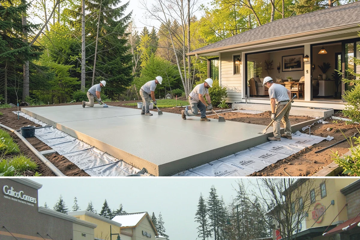 Covered Porch Construction in Mill Creek, Snohomish County, WA - Roof tie-ins are safest during the dry summer window when your home's wall stays protected during construction.