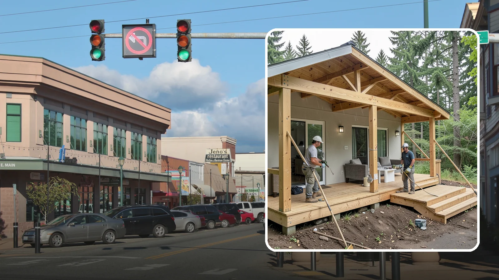 Covered Porch Construction in Monroe, Snohomish County, WA - Covered porch construction that adds a roofed, rain-protected space to your home's exterior.