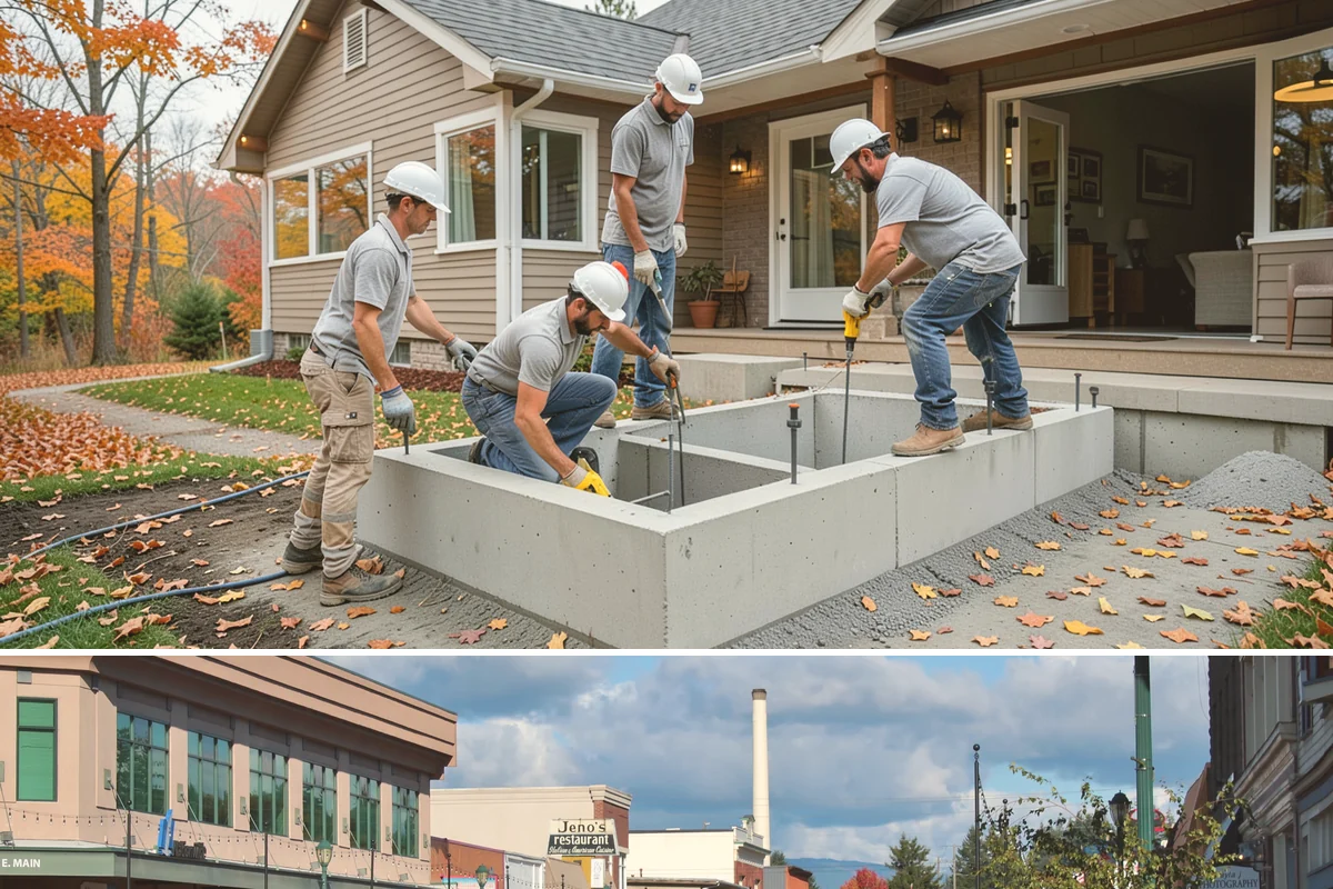 Covered Porch Construction in Monroe, Snohomish County, WA - Roof tie-ins are safest during the dry summer window when your home's wall stays protected during construction.