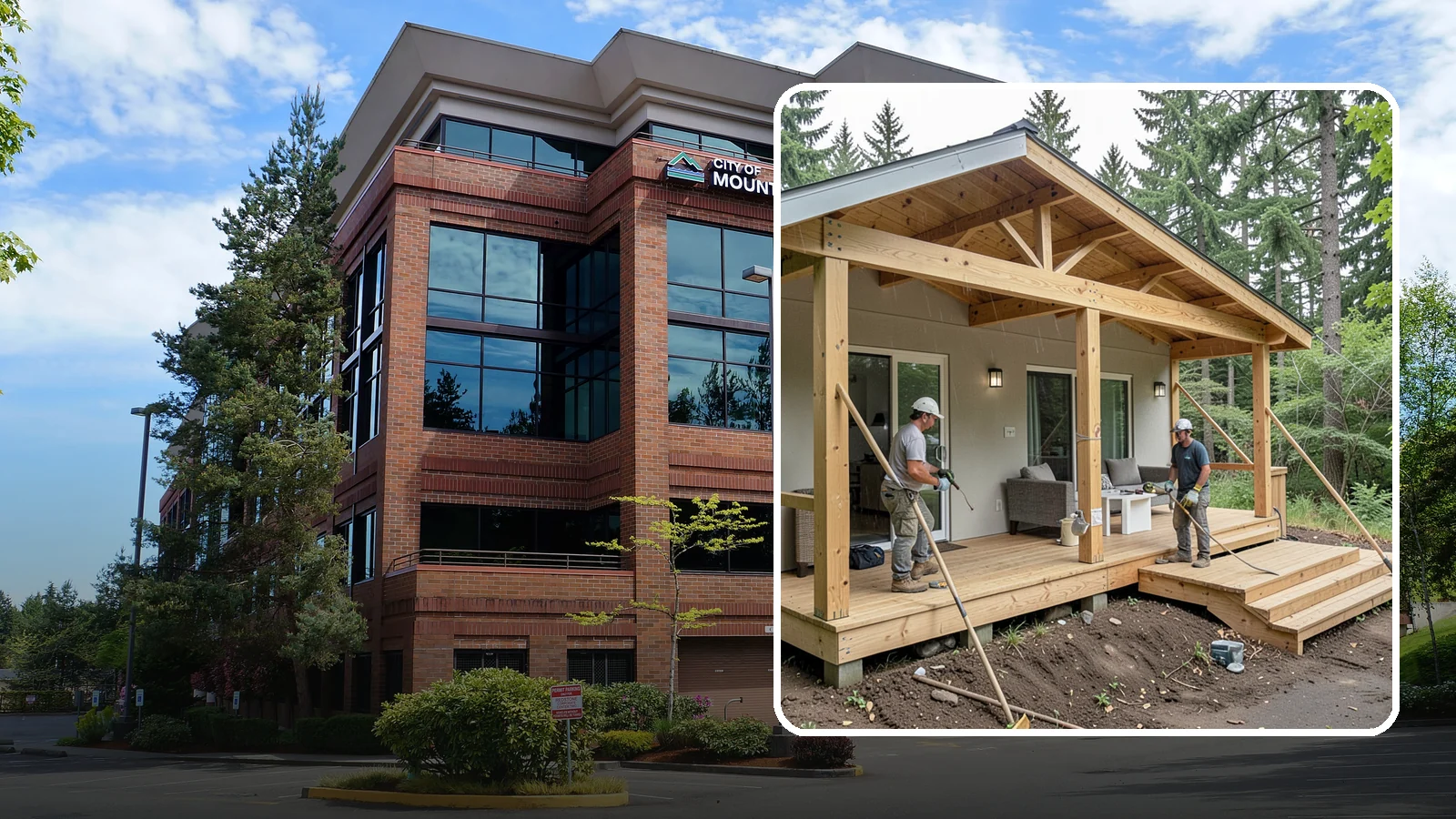 Covered Porch Construction in Mountlake Terrace, Snohomish County, WA - Covered porch construction that adds a roofed, rain-protected space to your home's exterior.