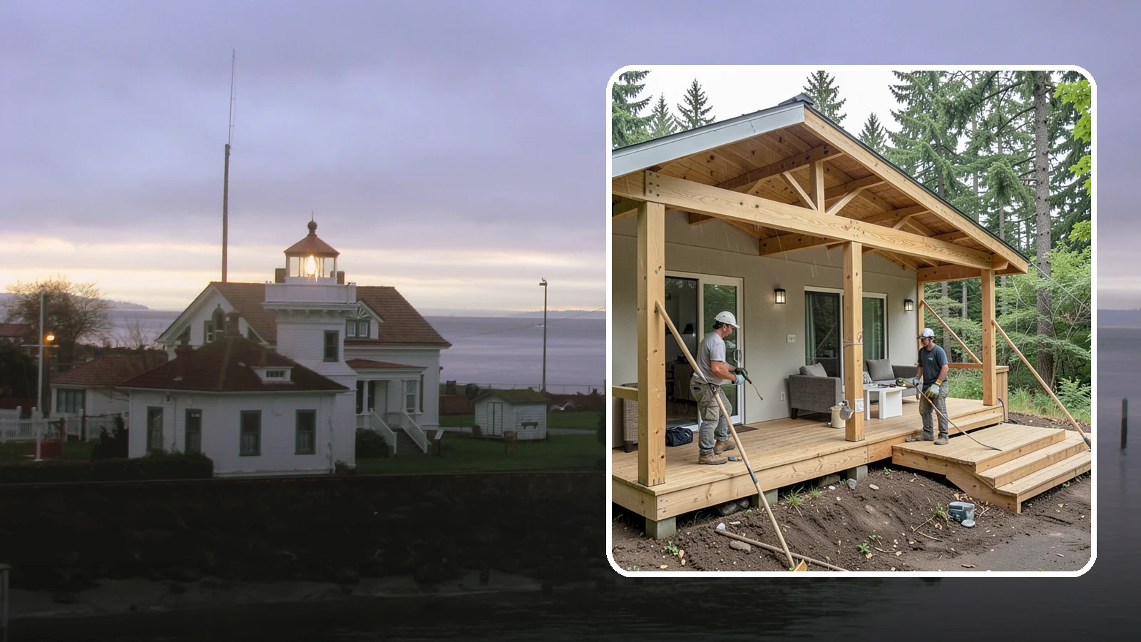 Covered Porch Construction in Mukilteo, Snohomish County, WA - Covered porch construction that adds a roofed, rain-protected space to your home's exterior.