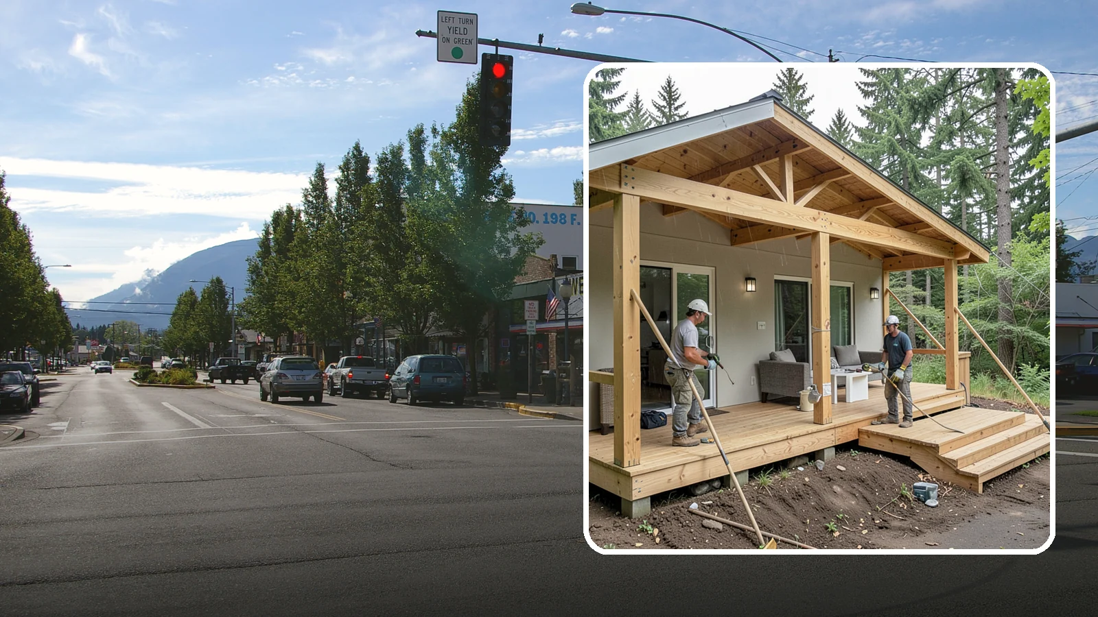 Covered Porch Construction in North Bend, King County, WA - Covered porch construction that adds a roofed, rain-protected space to your home's exterior.