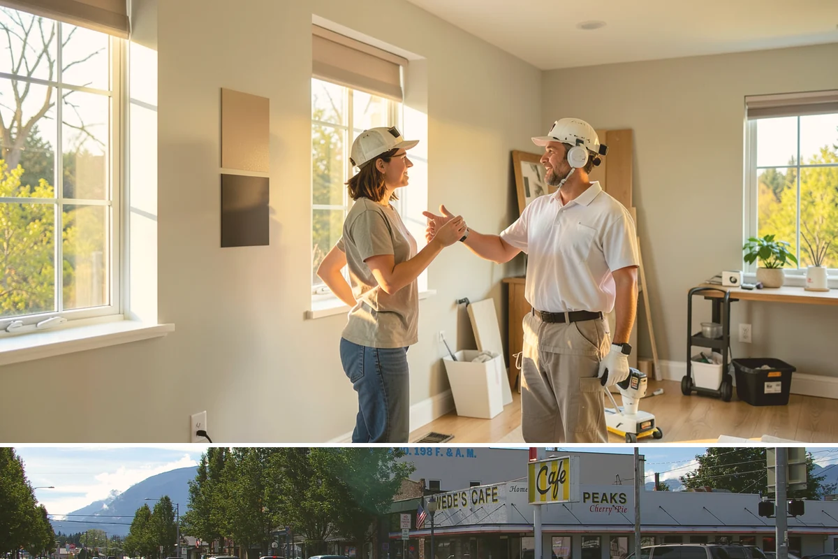 Covered Porch Construction in North Bend, King County, WA - Roof tie-ins are safest during the dry summer window when your home's wall stays protected during construction.