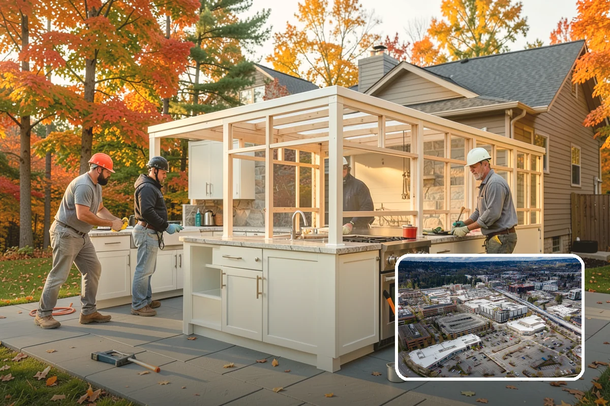 Covered Porch Construction in Redmond, King County, WA - Provides year-round shelter from rain