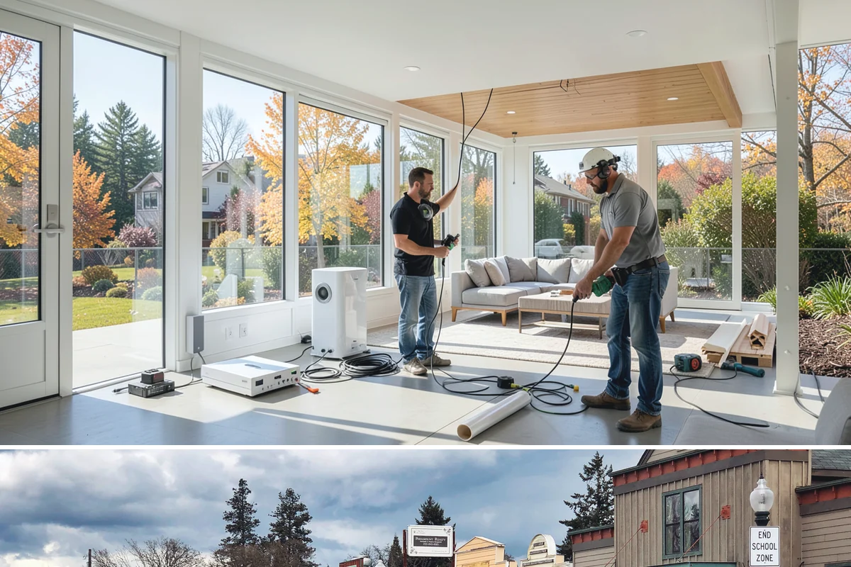 Covered Porch Construction in Roy, Pierce County, WA - Roof tie-ins are safest during the dry summer window when your home's wall stays protected during construction.