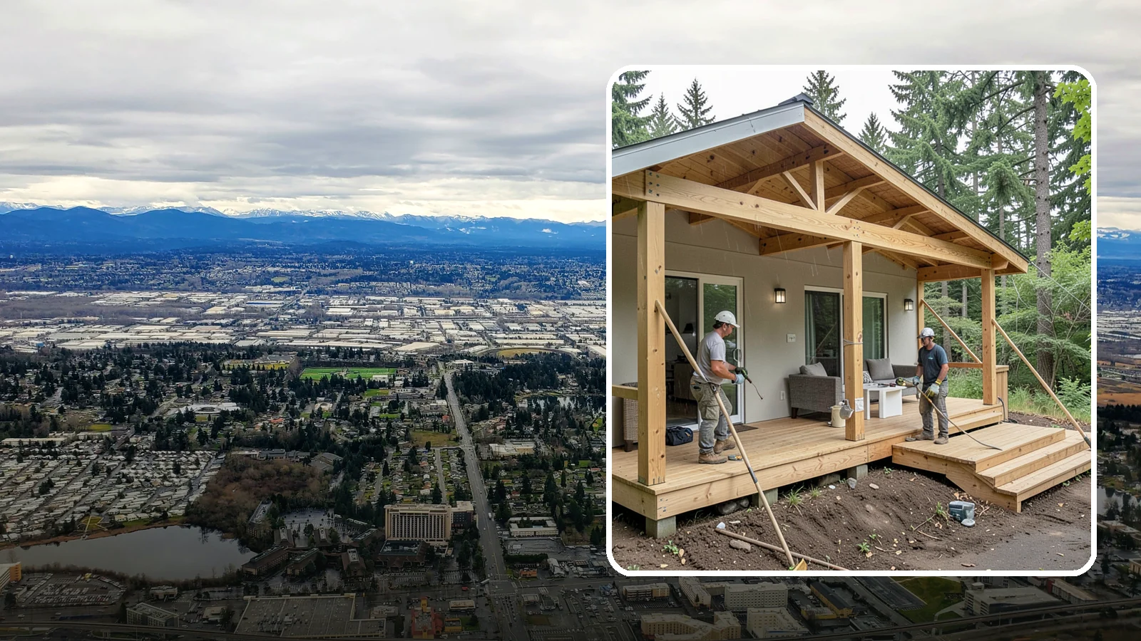 Covered Porch Construction in SeaTac, King County, WA - Covered porch construction that adds a roofed, rain-protected space to your home's exterior.