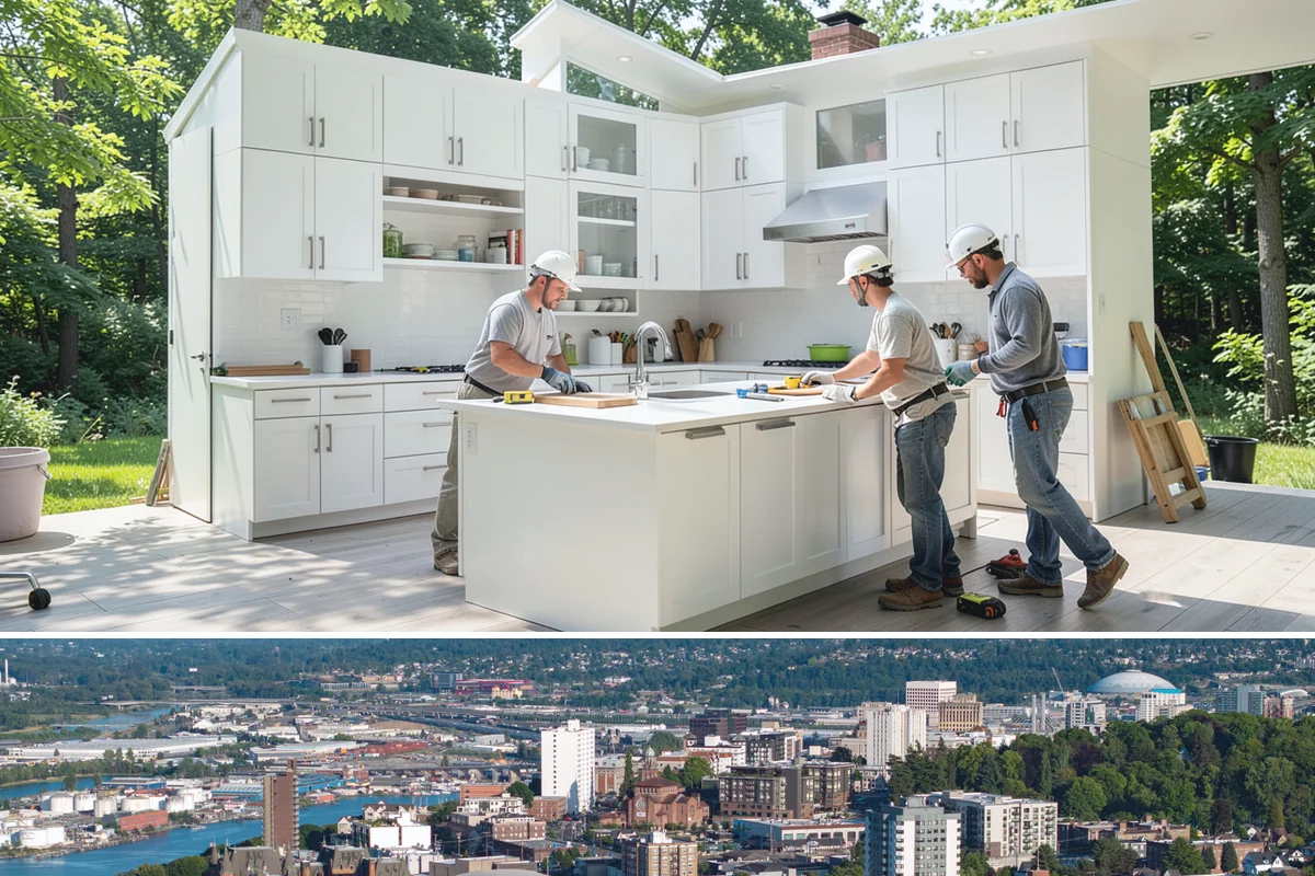 Covered Porch Construction in Tacoma, Pierce County, WA - Roof tie-ins are safest during the dry summer window when your home's wall stays protected during construction.