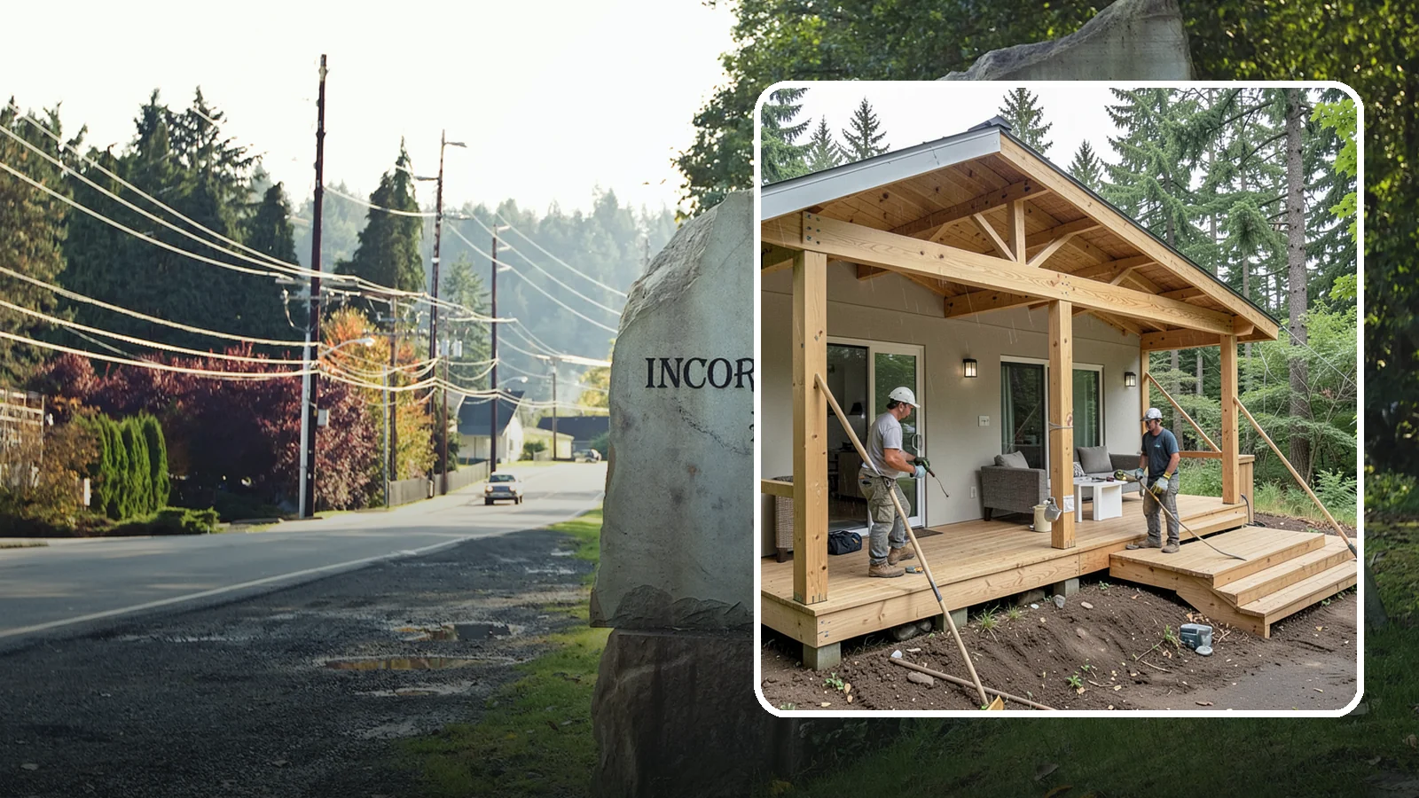 Covered Porch Construction in Wilkeson, Pierce County, WA - Covered porch construction that adds a roofed, rain-protected space to your home's exterior.