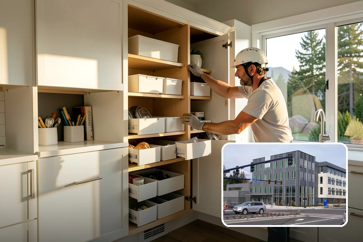 Craft Room Remodeling in Shoreline, King County, WA - Abundant custom storage for supplies and tools