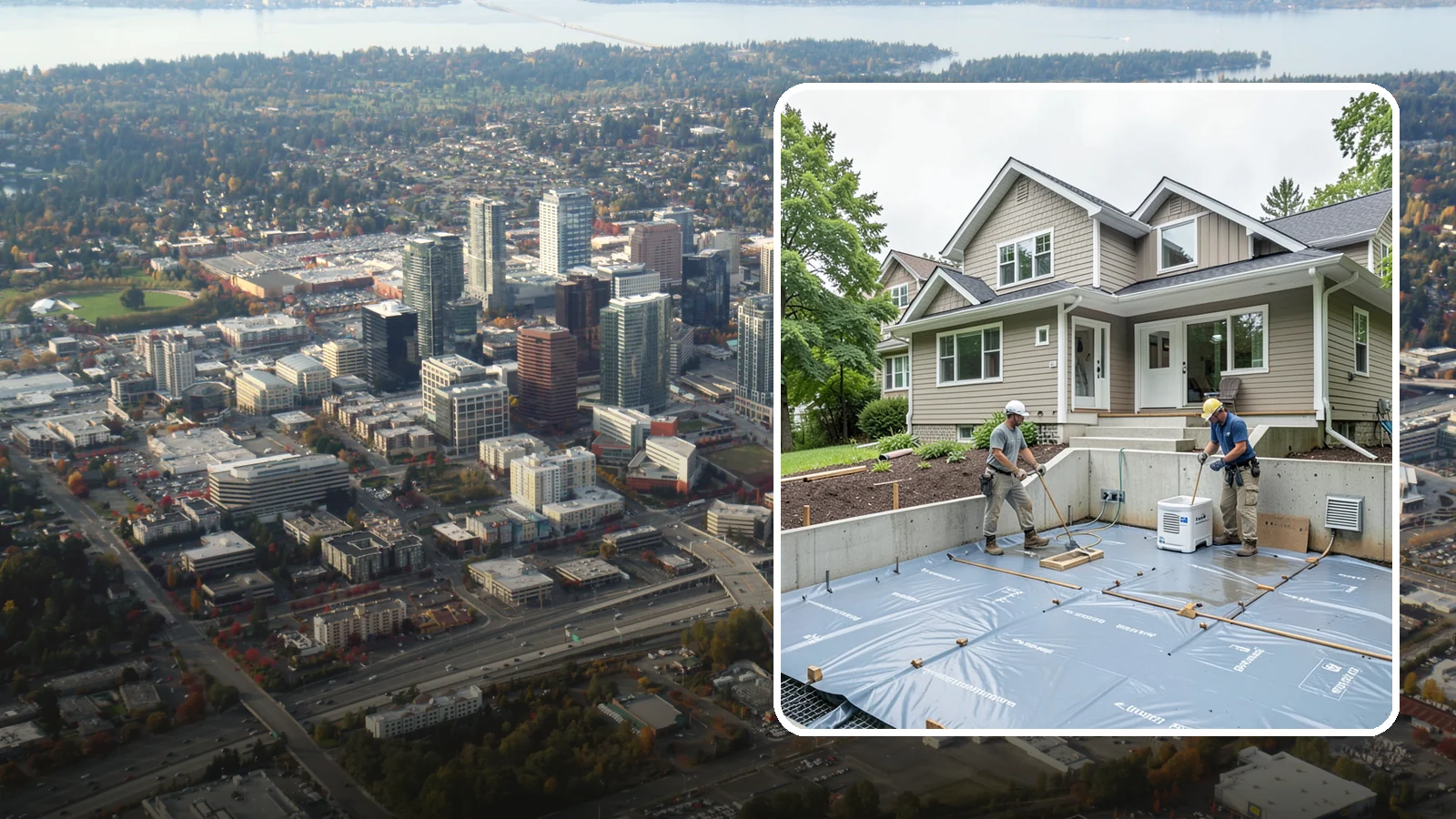 Crawlspace Encapsulation in Bellevue, King County, WA - Sealing your crawlspace with a heavy-duty liner and moisture controls to keep Puget Sound damp out of the structure beneath your...