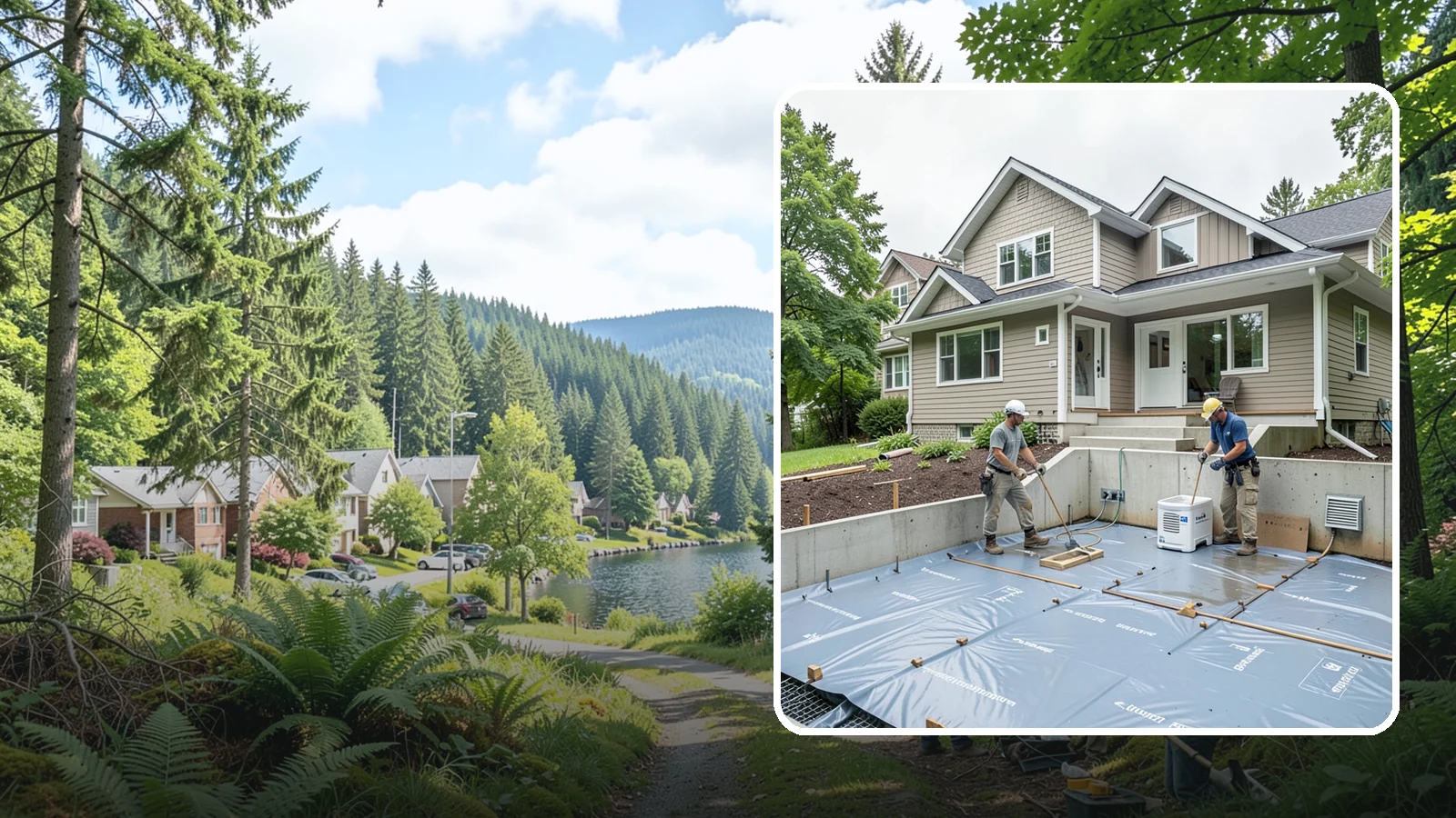 Crawlspace Encapsulation in Lake Forest Park, King County, WA - Sealing your crawlspace with a heavy-duty liner and moisture controls to keep Puget Sound damp out of the structure beneath your...