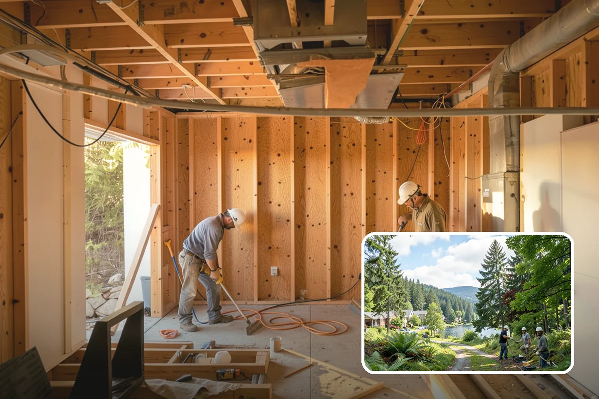 Crawlspace Encapsulation in Lake Forest Park, King County, WA - Stops ground moisture and condensation from reaching floor framing